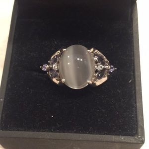 Grey tigers eye beautiful ring